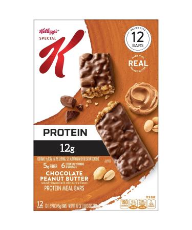 Buy Special K Protein Bars - 12g Protein Snacks & Meal Replacement - Chocolate Peanut Butter Value Size 19oz Box (12 Bars) - International Shipping Available - Buy Online on GoSupps.com