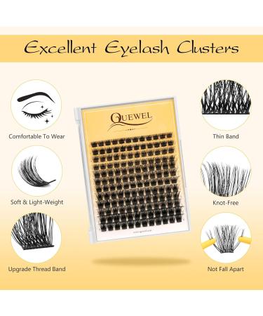 QUEWEL DIY Lash Extension Kit - Waterproof Lashes Clusters Applicator Tool Glue Remover for Natural Look at Home - Buy Online on GoSupps.com
