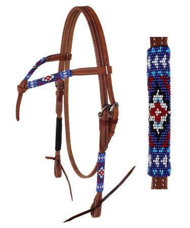 PRORIDER Horse Show Bridle Western Leather Headstall 79RT07HB