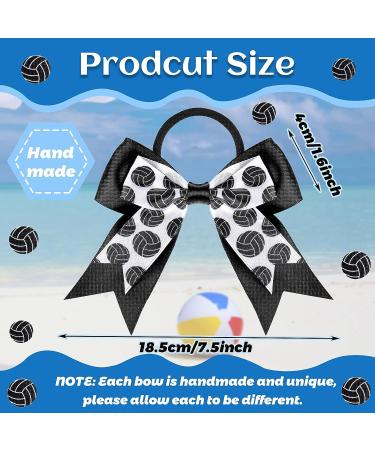 9 Piece Sports Ball Hair Bows - Volleyball Basketball Elastic Scrunchies Ribbon Bands for Girls Players Teams - Buy Online on GoSupps.com