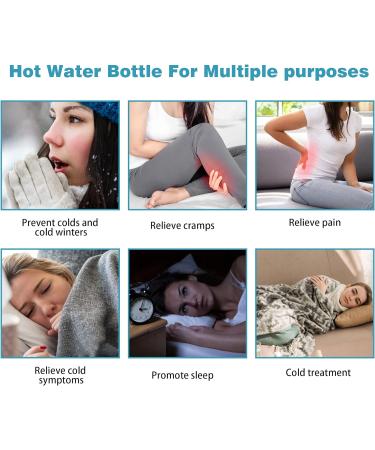 Bringluck2u Neck Heat Bottle - 1L Natural Rubber with Removable Fleece Cover for Cozy Nights & Pain Relief - Ideal for Adults & Children - Green - Buy Online on GoSupps.com