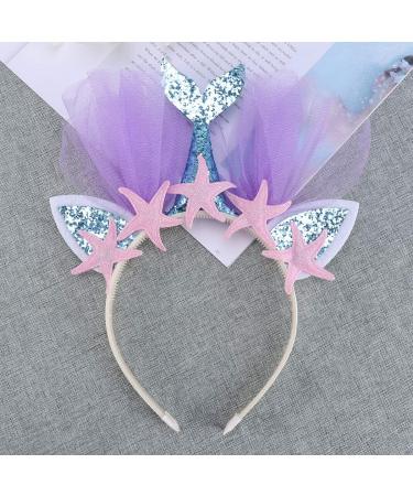 Lurrose Mermaid Headband - Glitter Hairband Party Accessory for Kids | Blue Starfish Hair Accessories - Buy Online on GoSupps.com