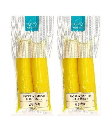 2x Takuan Korean Pickled Radish Half Slices 350g -UpLabel Creations
