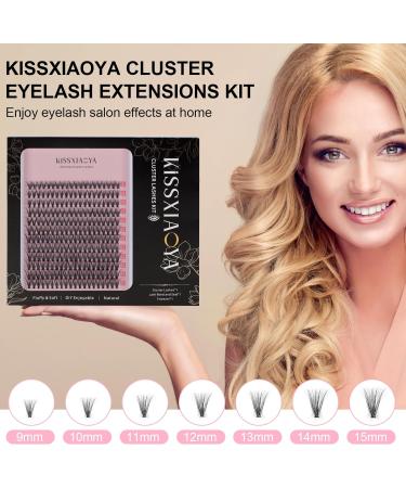 Cluster Eyelash Extensions Kit 240Pcs 30D 0.07 DCurl Mix 9-15mm Lashes - DIY Individual Soft Natural False Eyelashes with Bond, Seal & Applicator - 30P Kit - Buy Online on GoSupps.com