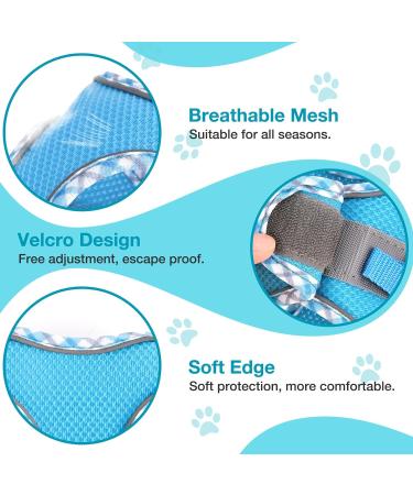 GOTRUST Cat Harness and Lead Set Breathable Mesh Kitten Harness Adjustable Escape-Proof Cat Vest with Leash Reflective Pet Harness for Small Animals Rabbit Cats Puppy - Blue - Buy Online on GoSupps.com