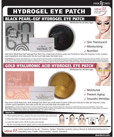 Dearderm Gold Hyaluronic Acid Hydrogel Eye Patch - 60 Patches - Buy Online on GoSupps.com