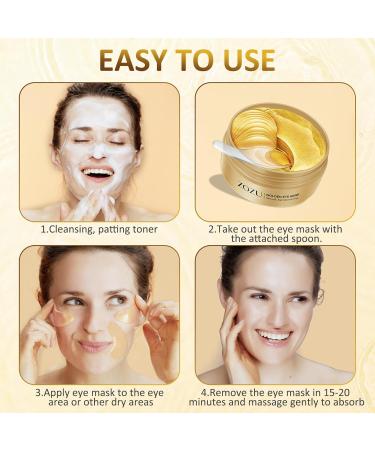 60PCS Collagen Eye Pads Anti-Dark Circle & Wrinkle Eye Masks with Hyaluronic Acid & Vitamin E for Ultimate Eye Care - Buy Online on GoSupps.com