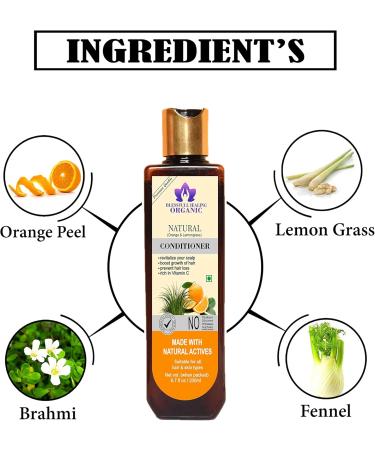 Blessfull Healing Organic Natural (Orange And Lemongrass) Natural Hair Conditioner 300 ml (Packing May Vary) - Buy Online on GoSupps.com
