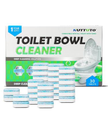 Toilet Bowl Cleaner Tablets 30 Pack Automatic Bleach Cleaner Slow Release Toilet Tank Cleaner for deodorising and descaling Domestic Toilet Bowl Cleaner for stubborn stains
