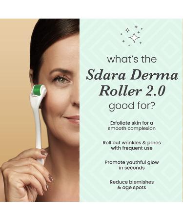 Sdara Skincare Derma Roller 2.0 - 0.25mm Microneedle Face Roller with 192 Stainless Steel Needles - Buy Online on GoSupps.com