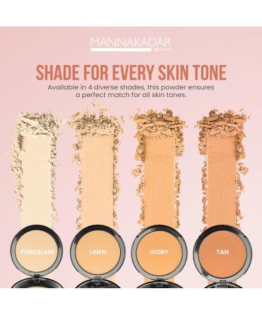Manna Kadar Beauty Compact Dual Pressed Powder C6 Tan - Medium to Full Coverage Oil Absorbing Foundation & Setting Powder for Warm Medium Skin Tone - Long-Lasting Matte Finish - Buy Online on GoSupps.com