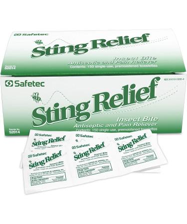 Safetec Sting Relief Wipe 150 ct. Box - Pack of 1 | Soothes Bug Bites and Stings | Case of 20 Boxes Available - Buy Online on GoSupps.com