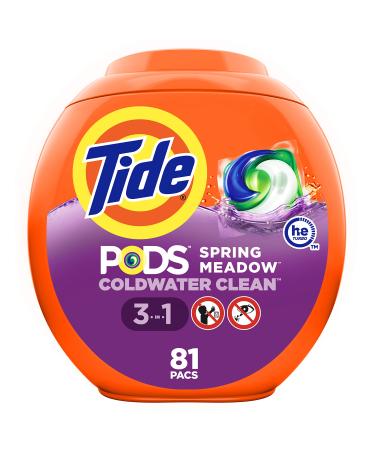 Tide PODS Laundry Detergent Soap Pods, Spring Meadow, 81 count 81 Count (Pack of 1)