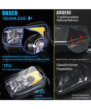 Faireach Waterproof Bicycle Frame Bag | Quick Lock 2L Cell Phone Holder with Touchscreen | Fits Smartphones 5.5-7 inches | Perfect for Cycling Adventures - Buy Online on GoSupps.com