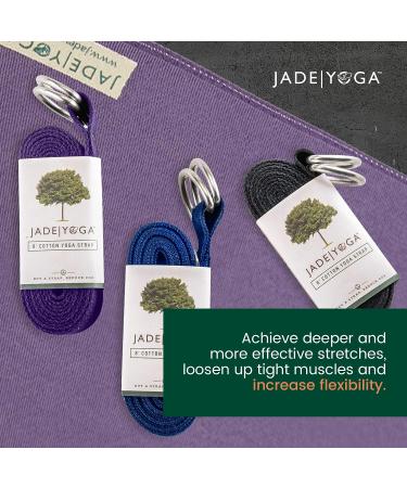 JadeYoga 8ft Adjustable Yoga Strap for Men and Women - D-Ring Buckle, Black/Blue/Purple - Buy Online on GoSupps.com