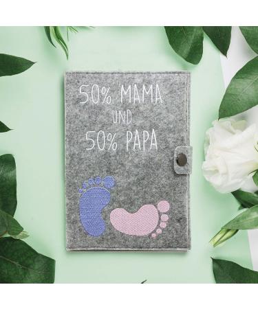 Cozy Raccoon Mutterpass Cover - Felt 50% Mom & Dad | Made in Germany | Personal Gift for Pregnant Moms | Indoor Pockets for Insurance & Ultrasound Images - Buy Online on GoSupps.com