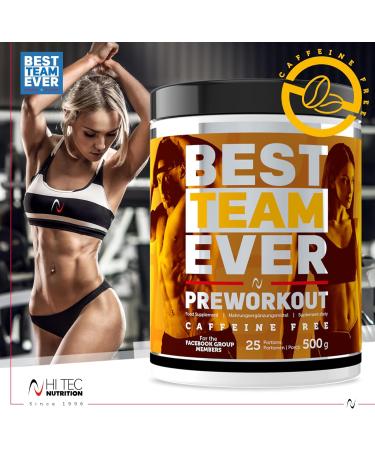 Hi Tec Nutrition Best Team Ever Preworkout Booster | 500g Caffeine-Free Instant Drink for Strength & Endurance Athletes - Orange Flavor - Buy Online on GoSupps.com