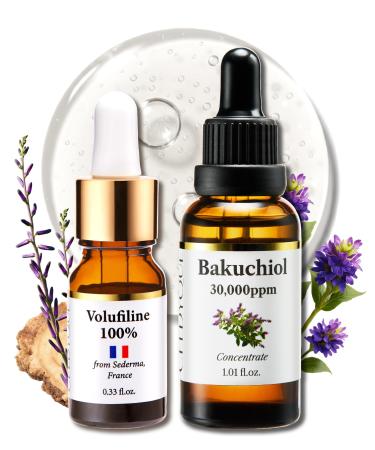 CELDYQUE 100% Pure Volufiline & Bakuchiol 30 000 ppm Concentrate Serum - Skin Firming Solution High Potency Retinol Alternative | Anti-Wrinkle Boosts Collagen for Aging Sagging Mature Skin