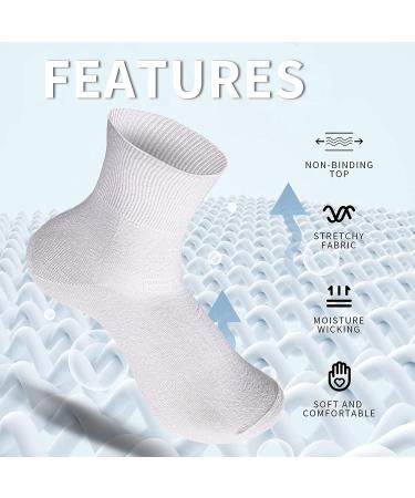 Diabetic Ankle Socks for Men & Women | 6 Pairs | Pain Relief & Non-Binding | Size 6-13 White - Buy Online on GoSupps.com