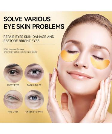 24K Gold Under Eye Patches - 60 Pcs Anti-Aging & Hydrating Gel Masks for Dark Circles Puffiness & Wrinkles Treatment - Buy Online on GoSupps.com