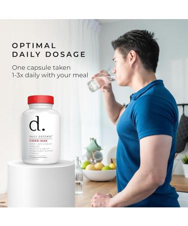 Daily Defense Apple Cider Vinegar Capsules - 500mg Keto-Friendly ACV with Vitamin B6 Iodine & Spirulina - Supports Gut Health & Weight Management Enhances Digestion & Energy Levels - Buy Online on GoSupps.com