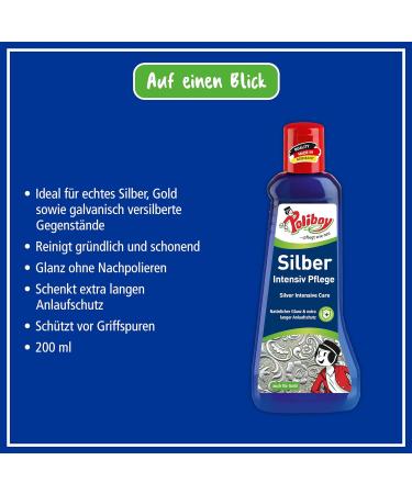 Poliboy Silver Intensive Care - Gentle Polishing Agent for Silver Jewelry | 2x200ml - Made in Germany - Buy Online on GoSupps.com