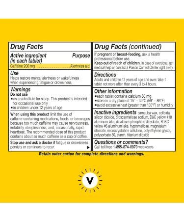 Vivarin Caffeine Alertness Aid - 200mg Tablets (40 Count) | Boost Mental Alertness - Same Caffeine as Coffee - Buy Online on GoSupps.com