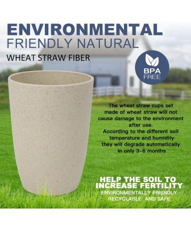 Homienly Wheat Straw Cups 20 oz - Set of 6 | Unbreakable & Reusable | Dishwasher Safe Drinking Glasses with 6 Colors - Buy Online on GoSupps.com