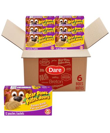 Bear Paws Banana Bread Cookies (Pack of 6) - Soft Cookie Snack Packs Family Size Peanut Free School Snacks 6x480g 72 pouches Banana Bread 480 g (Pack of 6)