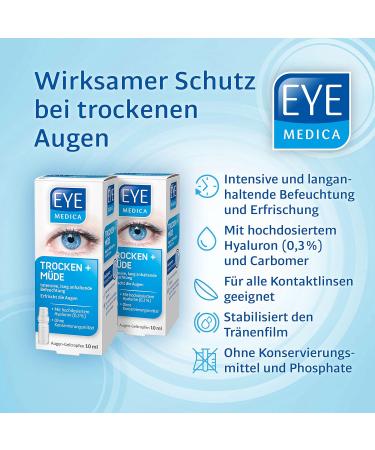 Buy Eyemedica Gel Eye Drops - 0.3% Hyaluron for Dry & Tired Eyes | Long-Lasting Hydration | 2 x 10ml Pack - International Shipping Available - Buy Online on GoSupps.com