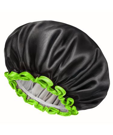 Mikimini Black Shower Hood for Women Men & Girls 2-Pack Reusable Waterproof Bathing Hood with Soft PEVA Lining Stretchy Medium Black & Green - Buy Online on GoSupps.com