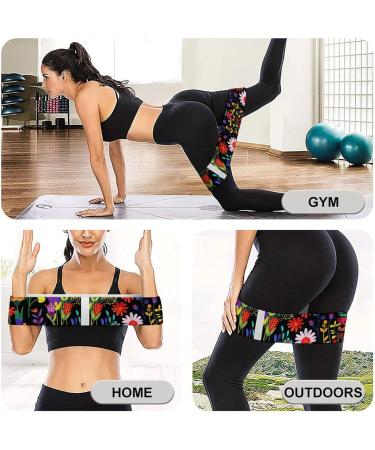 Shop Stylish Resistance Bands | Vines & Wildflowers Printed Fabric Leg Bands for Home Fitness - International Shipping Available - Buy Online on GoSupps.com