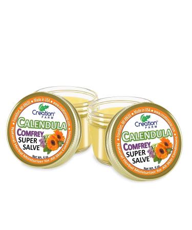 Calendula Comfrey Super Salve 4 oz - Herbal Balm for Eczema & Psoriasis - Made in USA - Buy Online on GoSupps.com