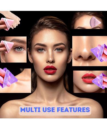 6-Piece Velvet Makeup Puff Set for Contouring and Under Eyes - Purple & Light Pink - Buy Online on GoSupps.com