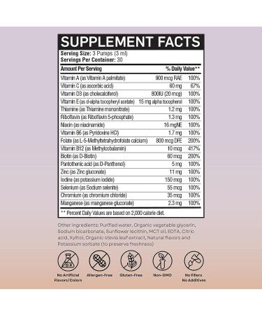 Vitaminally Women's 50+ Multivitamin Liposomal Liquid Drops - Non-GMO, Gluten Free | Supports Overall Health & Metabolism | 3 FL Oz - Buy Online on GoSupps.com