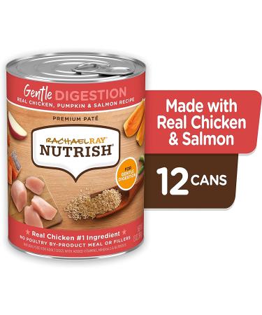 Rachael Ray Nutrish Premium Pate Wet Dog Food 13oz Cans (12 Pack) | Gentle Digestion Chicken, Pumpkin & Salmon - Buy Online on GoSupps.com