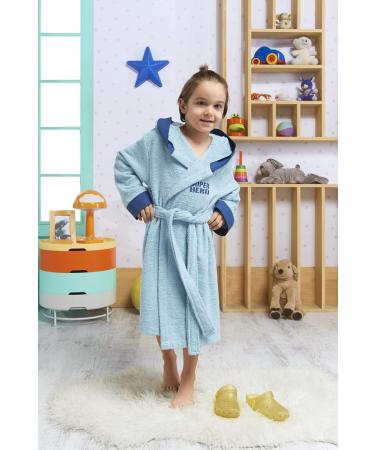 Ely Parker Super Soft Turkish Cotton Hooded Bathrobe for Boys & Girls | Terry Towel Absorbent Comfortable | Ages 5-6 - Buy Online on GoSupps.com