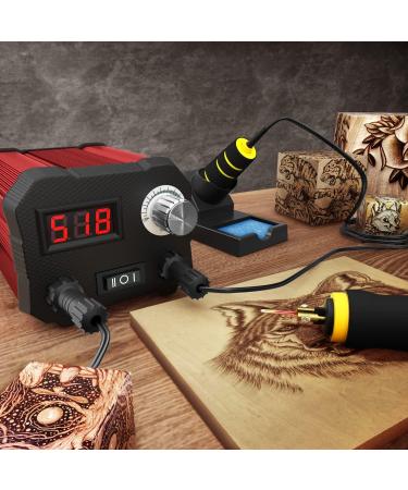 Wood Burning Kit  Digitally Adjustable Temperature Pyrography Pen Kit  Wood Burning Tool  Professional Wood Burner Tool Kit for Adults and Beginners Craft  Wood Burner Suitable Gift Box. Red black Wood Burning Tool Double Pen - Buy Online on GoSupps.com