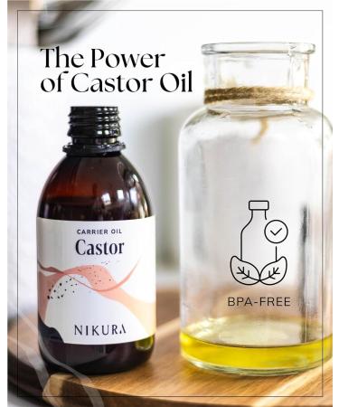 Nikura Castor Oil 250ml - Hair Growth, Skin, Face, Body, Scalp, Eyelashes, Eyebrows, Nails | Moisturising & Hydrating | Natural Vegan UK | BPA Free | Pack of 1 - Buy Online on GoSupps.com