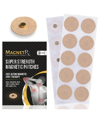 MagnetRX Magnetic Acupressure Patches - Ultra Strength Healing Magnets for Body & Pain Relief - 3,500 Gauss Acupressure Magnetic Plaster (20 Pack)