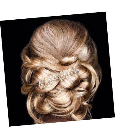 Beaupretty Pearl Headpiece alloy rhinestone hair bride rhinestone hair bride hair golden hair headpiece hair side pearl rhinestones crystal Rhinestone Hair Accessories - Buy Online on GoSupps.com