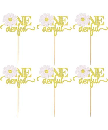 Ercadio 24 Pack Daisy Onederful Cupcake Toppers Daisy Onederful Cupcake Picks Daisy Flower 1st Cupcake Toppers for Chrysanthemum Theme Birthday Baby Shower Party Cake Decor Supplies Pattern 6 - Buy Online on GoSupps.com