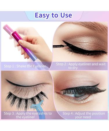 Magnetic Eyelashes Kit - Natural Look, Reusable False Lashes with Magnetic Eyeliner, Includes 2 Magnetic Eyeliners & Tweezers - Buy Online on GoSupps.com