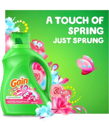 Gain + Aroma Boost Liquid Laundry Detergent - Spring Daydream Scent 107 Loads 154 fl oz | HE Compatible - Shop Now - Buy Online on GoSupps.com