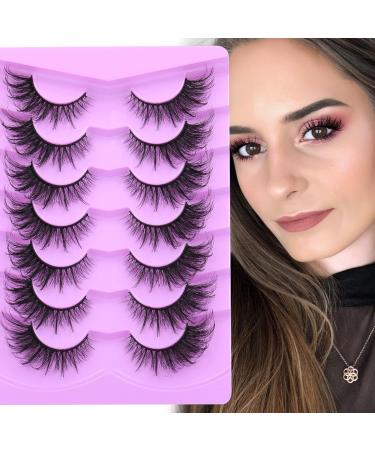ALICE F001 False Eyelashes 20mm 7 Pairs Pack - Mink Fluffy Fox Eye Lashes for Wispy Dramatic Fairy Cat Eye Look - Buy Online on GoSupps.com