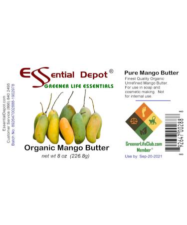 Essential Depot Mango Butter 8 oz - Organic No Additives Unscented - Ideal for Creams Lotions Lip Balms & Skin Care - Buy Online on GoSupps.com