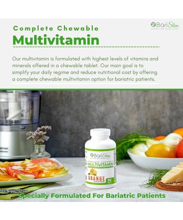 BariSlim Complete Chewable Bariatric Multivitamin Tablets - 45mg Iron - Post Bariatric Surgery Supplement for Gastric Bypass & Sleeve | Orange - Buy Online on GoSupps.com