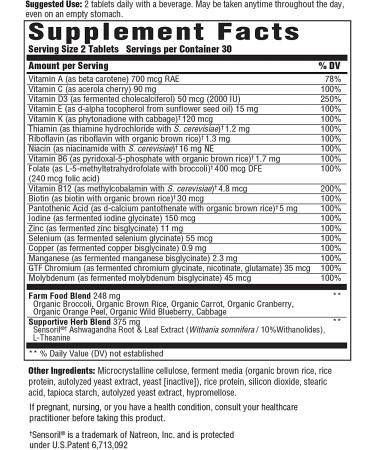 Buy MegaFood Multivitamin for Daily Stress Relief - 60 Tablets | Optimal Health Supplement - Buy Online on GoSupps.com