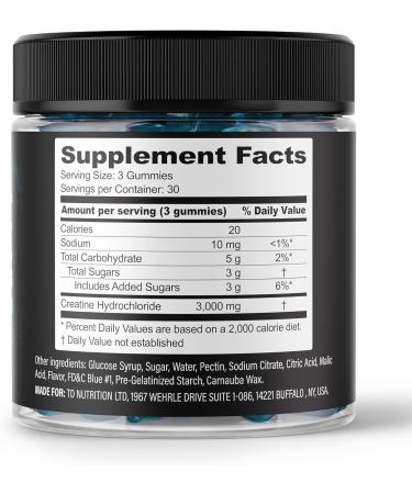 Buy Vegan Creatine HCL 3000mg Gummies - Raspberry Flavor (90 Count) | International Shipping - Buy Online on GoSupps.com