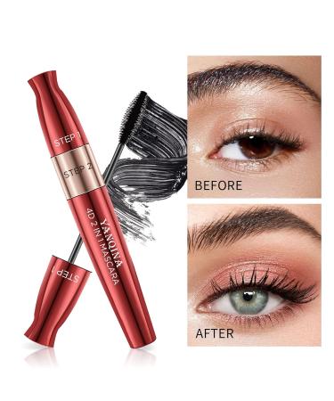 4D Silk Fiber Lash Mascara Black - Waterproof, Natural All Day Volume & Length (2PCS) - Buy Online on GoSupps.com